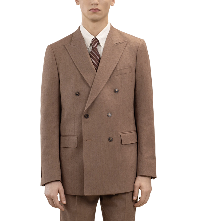 Doppelreihiger Blazer mit Fischgrätmuster