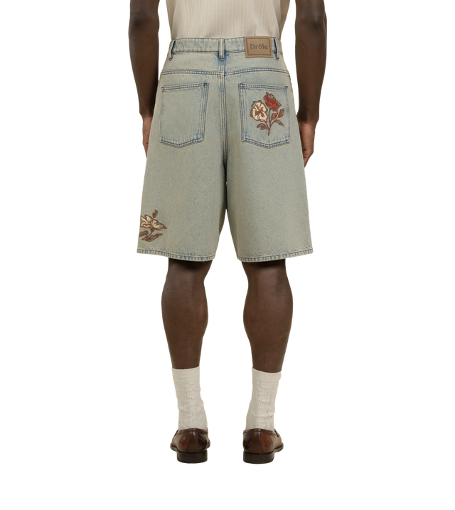Jeans-Shorts „Dusty Brodé Fleurs“ mit Blumenstickerei