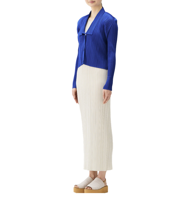 Plissierte Jacke mit Knopfverschluss