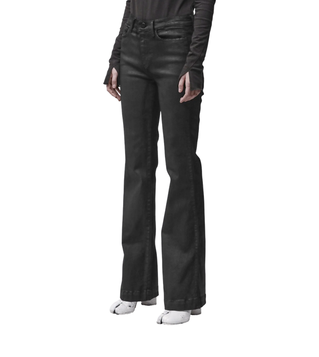 Beschichtete Hose mit schmalem Bein