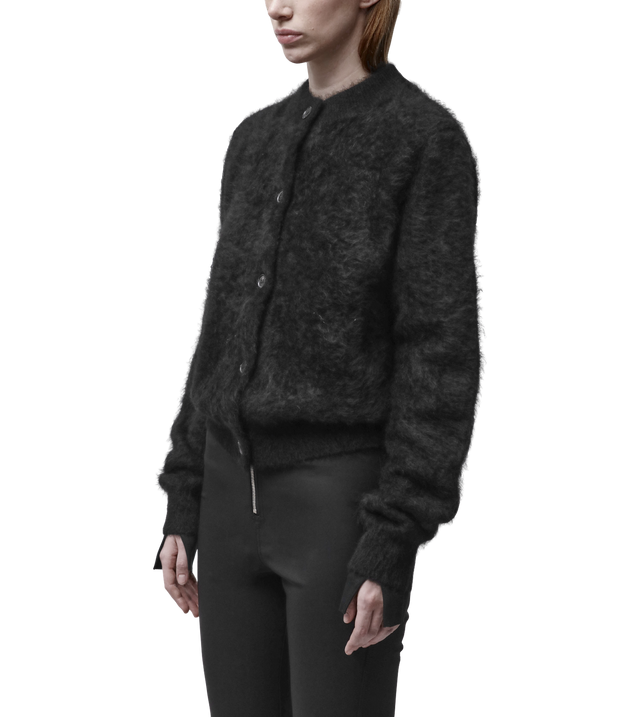 Strickjacke aus Mohair-Mix mit Knopfverschluss