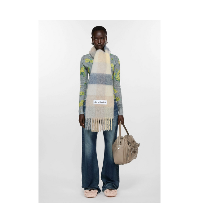 Karierter Schal aus Mohair