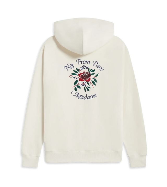 Hoodie mit Slogan-Fleurs-Stickerei