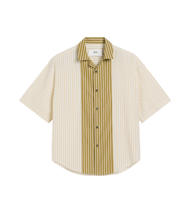 Short-sleeved shirt with cutaway collar