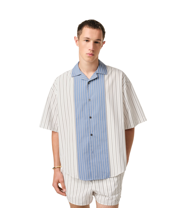 Short-sleeved shirt with cutaway collar