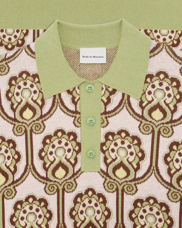 Polo Maille Tapisserie Florale
