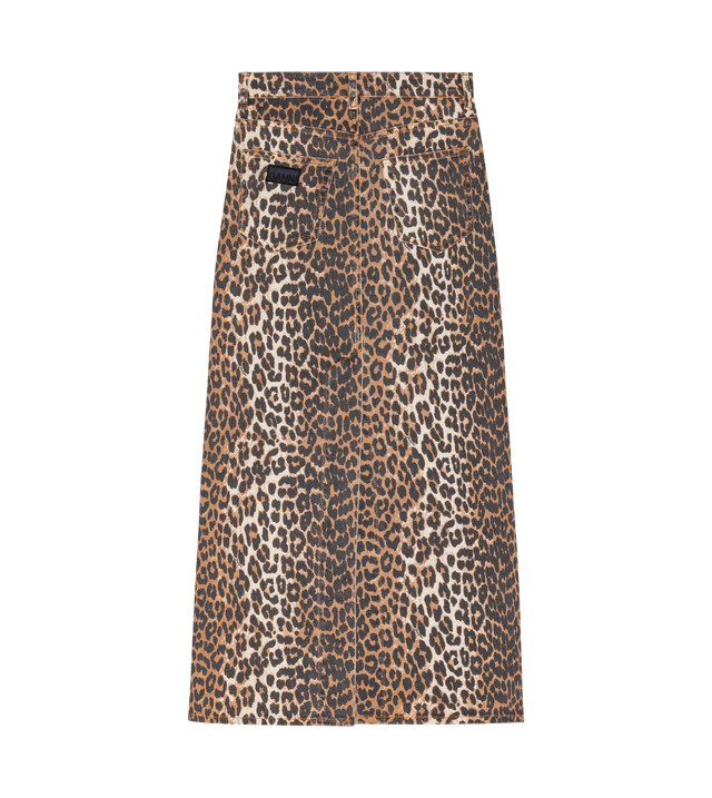 Leopard Denim Maxi Slit Rock