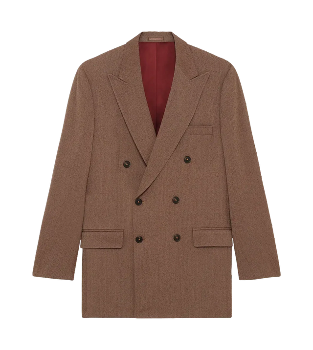 Doppelreihiger Blazer mit Fischgrätmuster