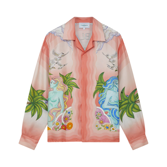 Cuban Collar Langarm Hemd