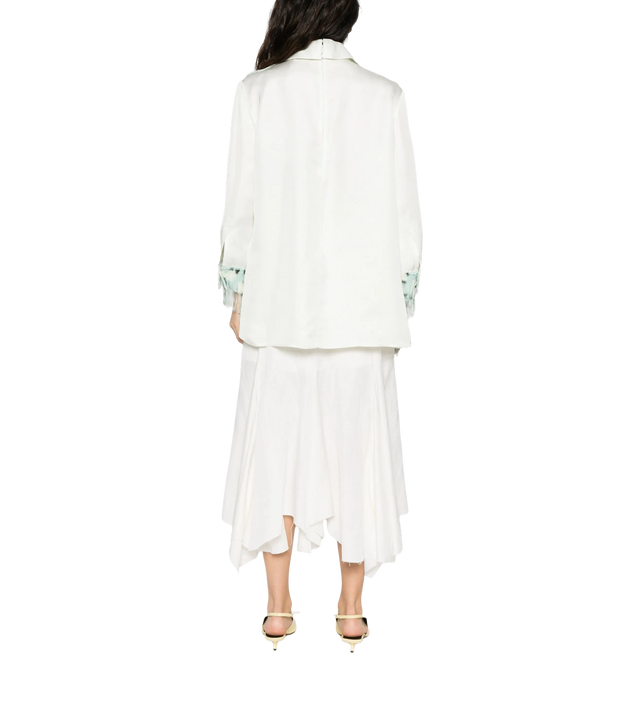 Fringe Blouse with Contrasting Collar