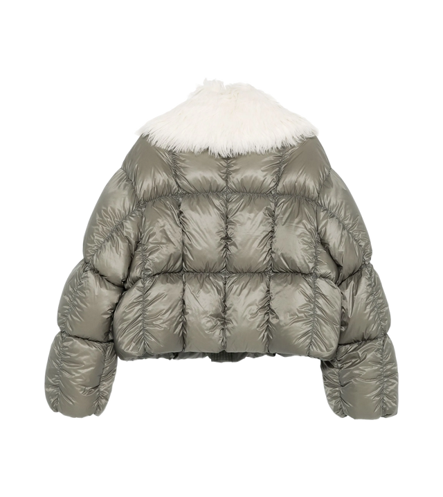 Down Jacket with Faux Fur Collar