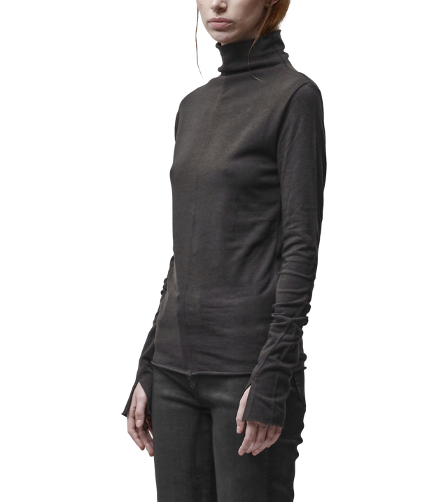 Rollkragen-Langarmshirt mit Schlitzdetail