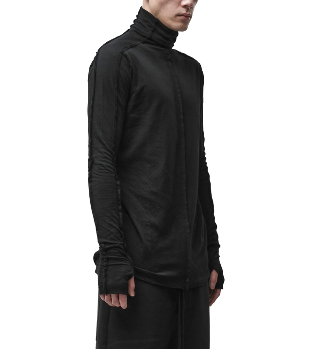 Rollkragenshirt aus gecrashter Baumwolle