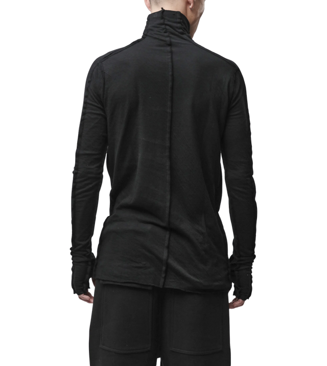 Rollkragenshirt aus gecrashter Baumwolle