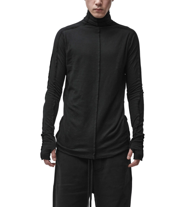 Rollkragenshirt aus gecrashter Baumwolle