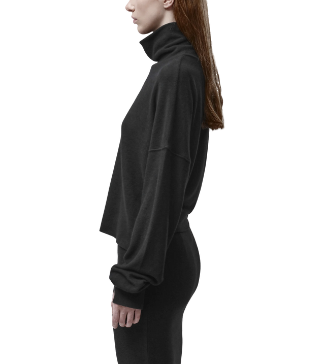 Langarmshirt mit hohem Kragen und Daumenloch