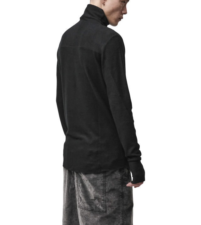 Rollkragen-Langarmshirt mit angerauter Oberfläche