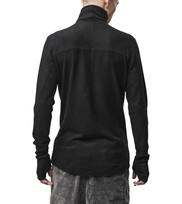 Rollkragen-Langarmshirt mit angerauter Oberfläche