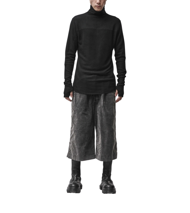 Rollkragen-Langarmshirt mit angerauter Oberfläche