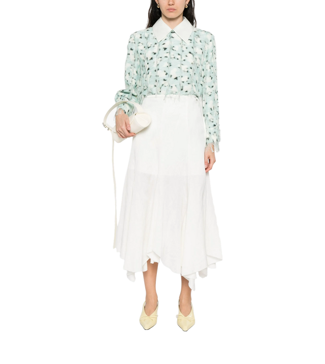 Fringe Blouse with Contrasting Collar