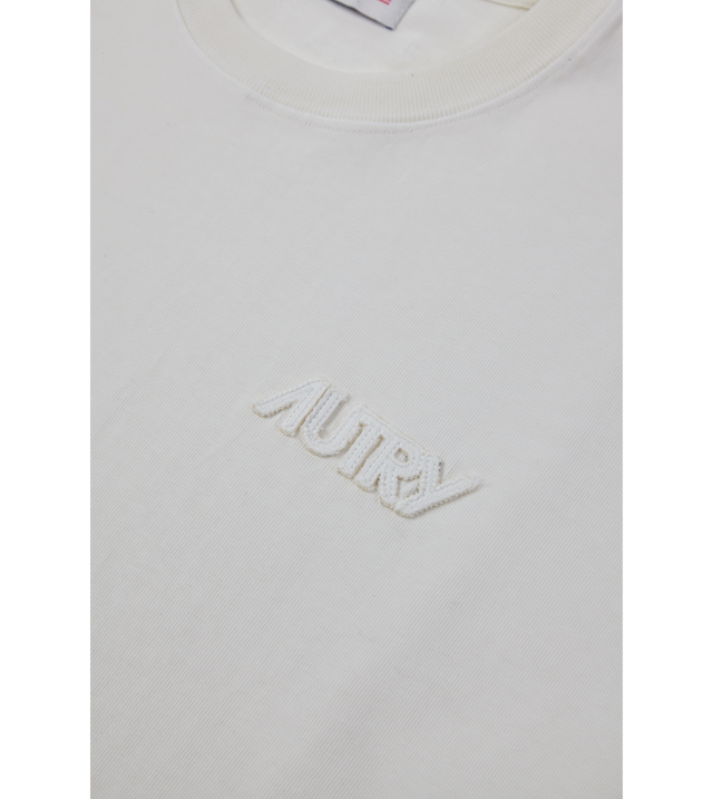 Cropped T-Shirt mit gesticktem Logo