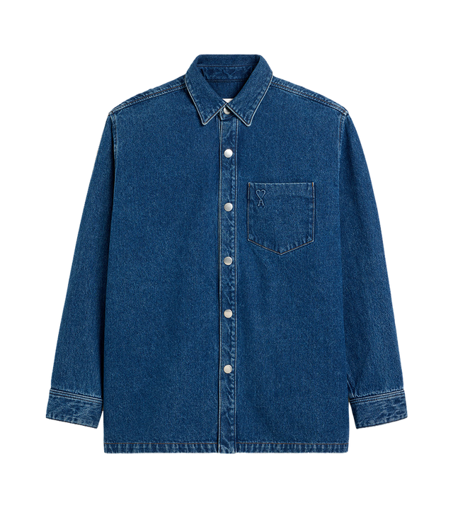 Overshirt aus Denim mit Logo