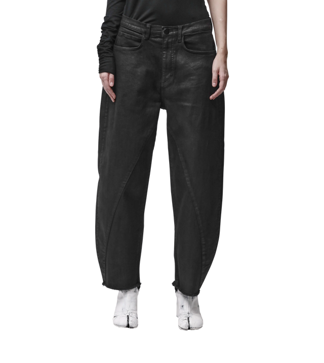 Beschichtete Hose mit weitem Bein