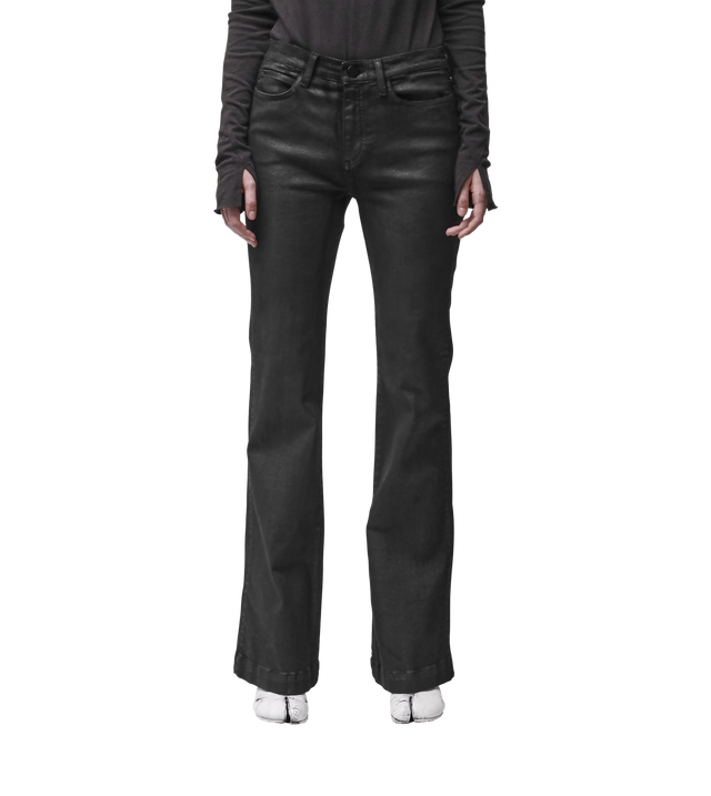 Beschichtete Hose mit schmalem Bein