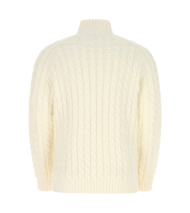 Henley Pullover mit Zopfstrick-Muster