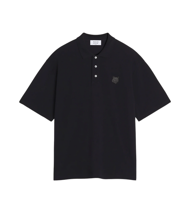 Oversize-Poloshirt mit Fuchskopf-Aufnäher